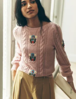 Pullover & Strickjacken | Boden Flauschiger Pullover mit Stickerei-Sanftes Lavendelrosa SanftesLavendelrosa