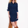 Kleider & Jumpsuits | Kleider In Petite | Boden Flora Hemdblusenkleid aus Cord-Blau, Diamantgitter Blau,Diamantgitter