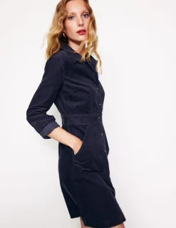 Kleider & Jumpsuits | Kleider In Petite | Boden Flora Hemdblusenkleid aus Cord-Aqua Marine Marl AquaMarineMarl
