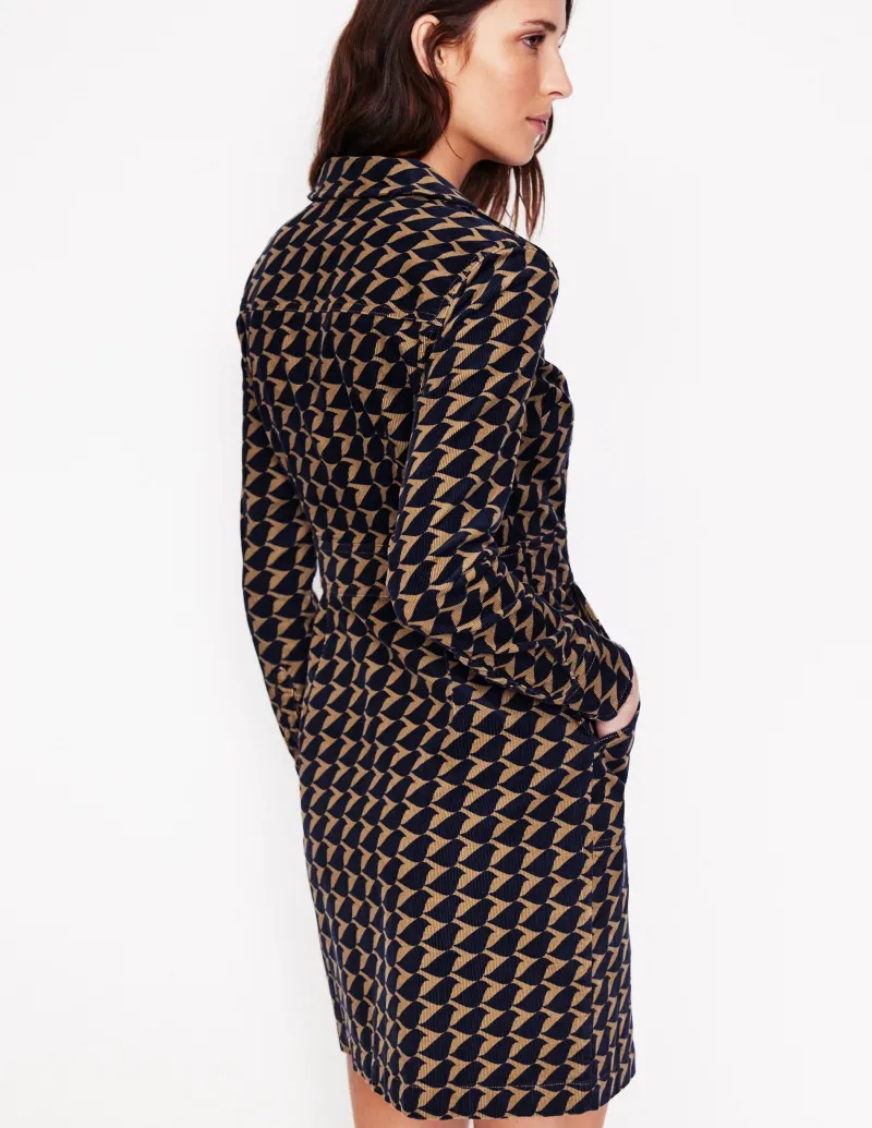 Kleider & Jumpsuits | Kleider In Petite | Boden Flora Hemdblusenkleid aus Cord-Gummi, Vogel Gummi,Vogel