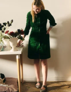 Kleider & Jumpsuits | Kleider In Petite | Boden Flora Hemdblusenkleid aus Cord- Dunkelgrün
