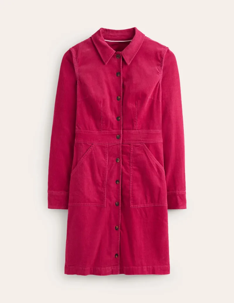 Kleider & Jumpsuits | Kleider In Petite | Boden Flora Hemdblusenkleid aus Cord-Kirschen Jubiläum KirschenJubiläum