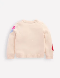 Pullover & Strickjacken | Boden Flora lustige Strickjacke mit V-Ausschnitt-Beige Meliert Erdbeeren BeigeMeliertErdbeeren