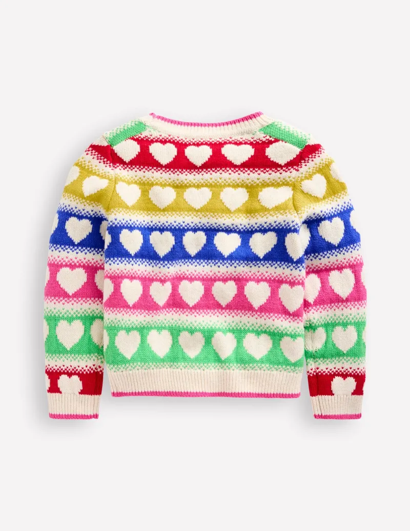 Pullover & Strickjacken | Boden Flora lustige Strickjacke mit V-Ausschnitt-Regenbogen Herzen RegenbogenHerzen