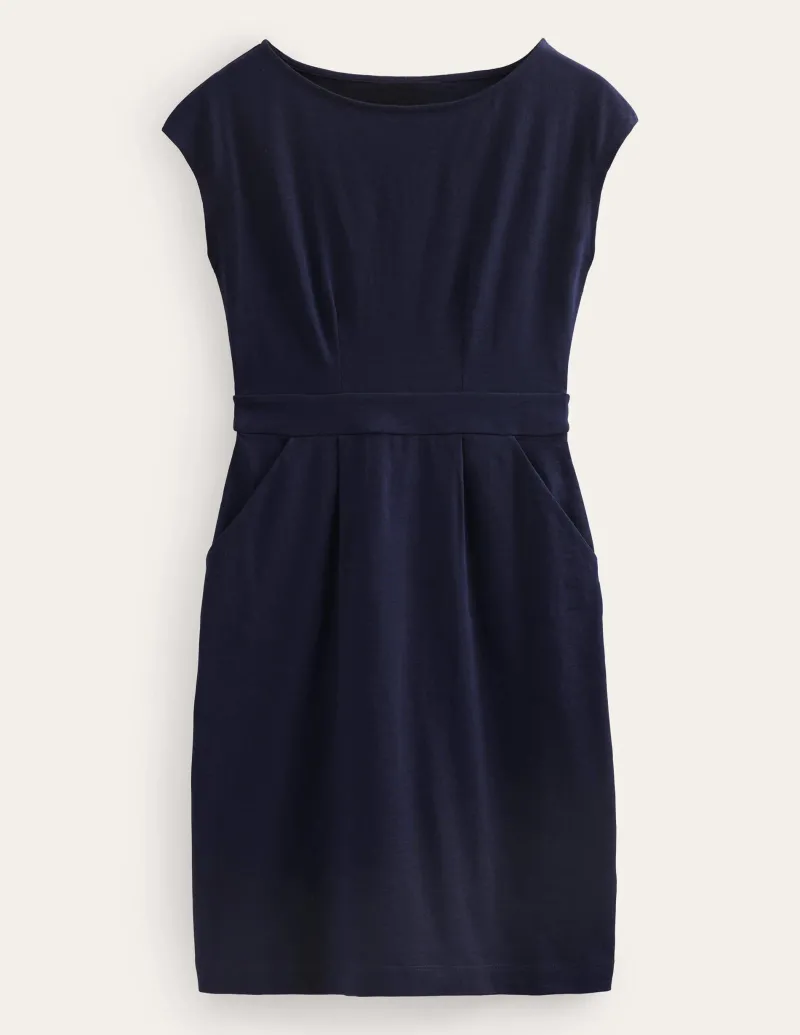 Kleider & Jumpsuits | Kleider In Petite | Boden Florrie Jerseykleid-Aqua Marine Marl AquaMarineMarl