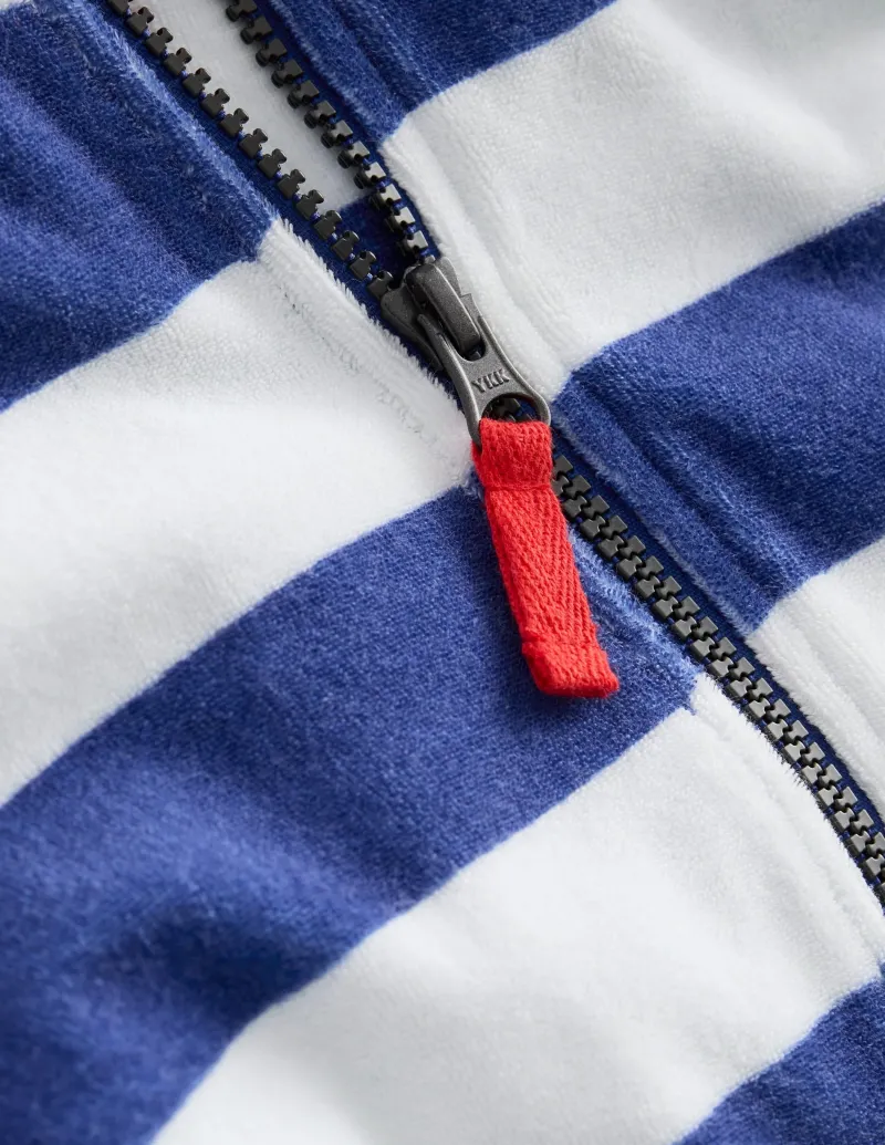 Bademode | Boden Frottee-Badeponcho mit Reißverschluss-Saphirblau Streifen SaphirblauStreifen