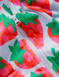 Hoodies & Kapuzenpullis | Oberteile & T-shirts | Boden Frottee-Kapuzenjacke-Nebligblau Erdbeere NebligblauErdbeere