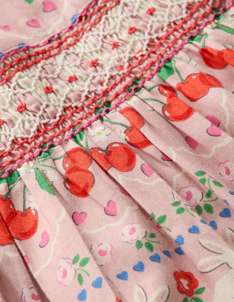 Kleider | Boden Gemütliches Kleid mit Smokdetail-Rosa Valentinstagshase RosaValentinstagshase