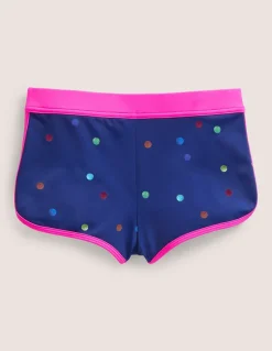 Bademode | Boden Gemusterte Badeshorts-Marineblau Regenbogen Konfetti Punkte MarineblauRegenbogenKonfettiPunkte