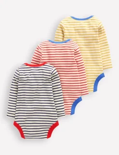 Oberteile & T-shirts | Boden Gerippte Bodys im 3er-Pack-Steuerbordblau Streifen SteuerbordblauStreifen