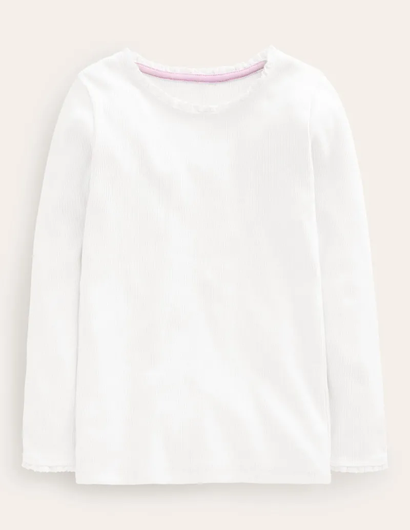 Oberteile & T-shirts | Boden Geripptes Langarmshirt- Weiß
