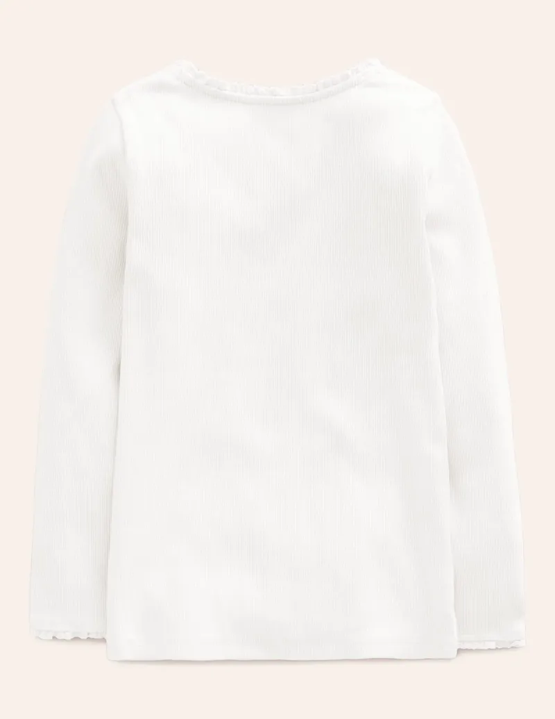 Oberteile & T-shirts | Boden Geripptes Langarmshirt- Weiß