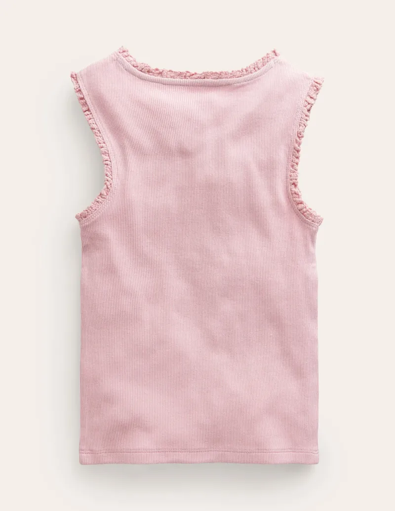 Oberteile & T-shirts | Boden Geripptes Top mit Spitzenbesatz-Artic Marl ArticMarl