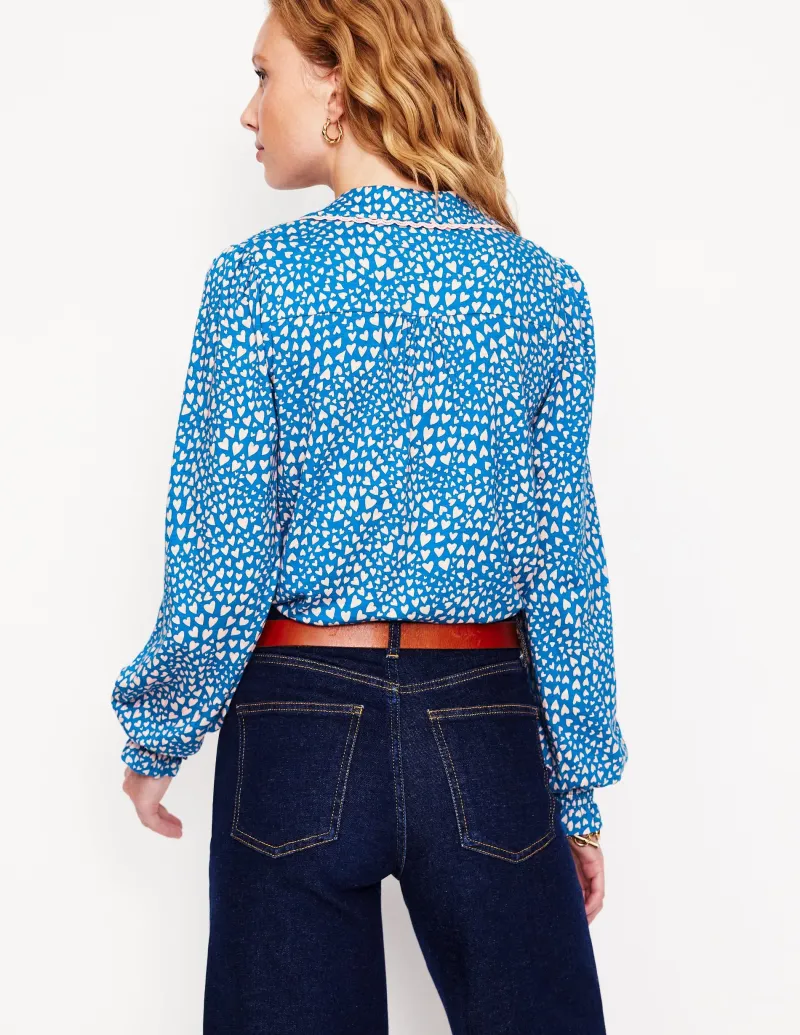 Hemden | T-shirts & Tops | Boden Gesmoktes Jerseyhemd-Galerie-Blau, Paisley-Herz Galerie-Blau,Paisley-Herz