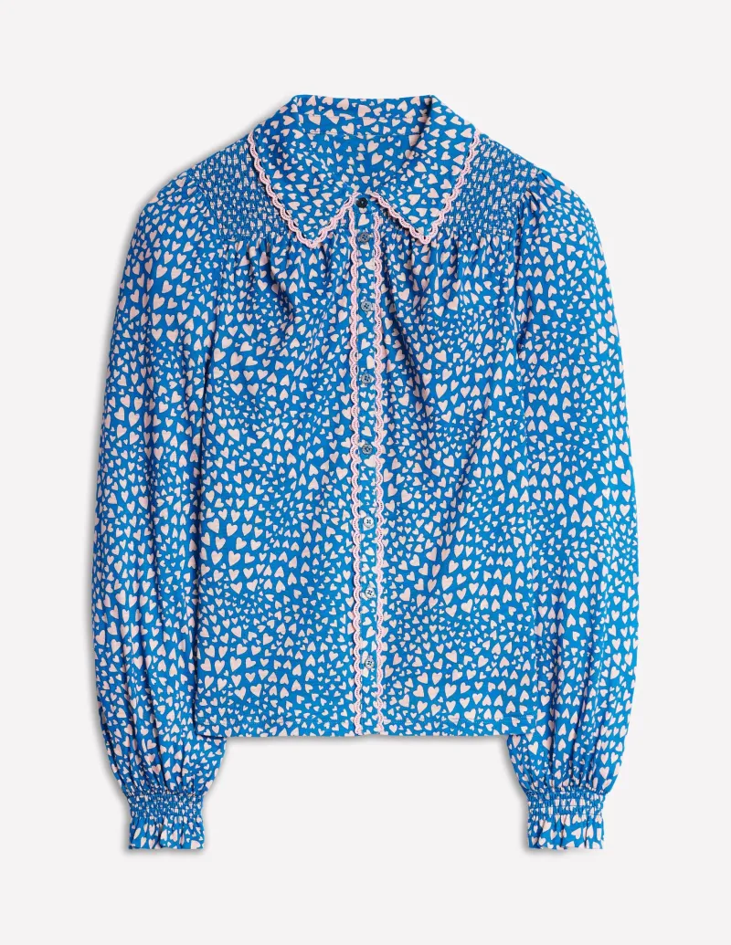 Hemden | T-shirts & Tops | Boden Gesmoktes Jerseyhemd-Galerie-Blau, Paisley-Herz Galerie-Blau,Paisley-Herz