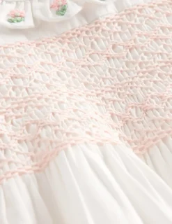 Kleider | Boden Gesmoktes Kleid für besondere Anlässe-Ivory and Navy Spot IvoryandNavySpot