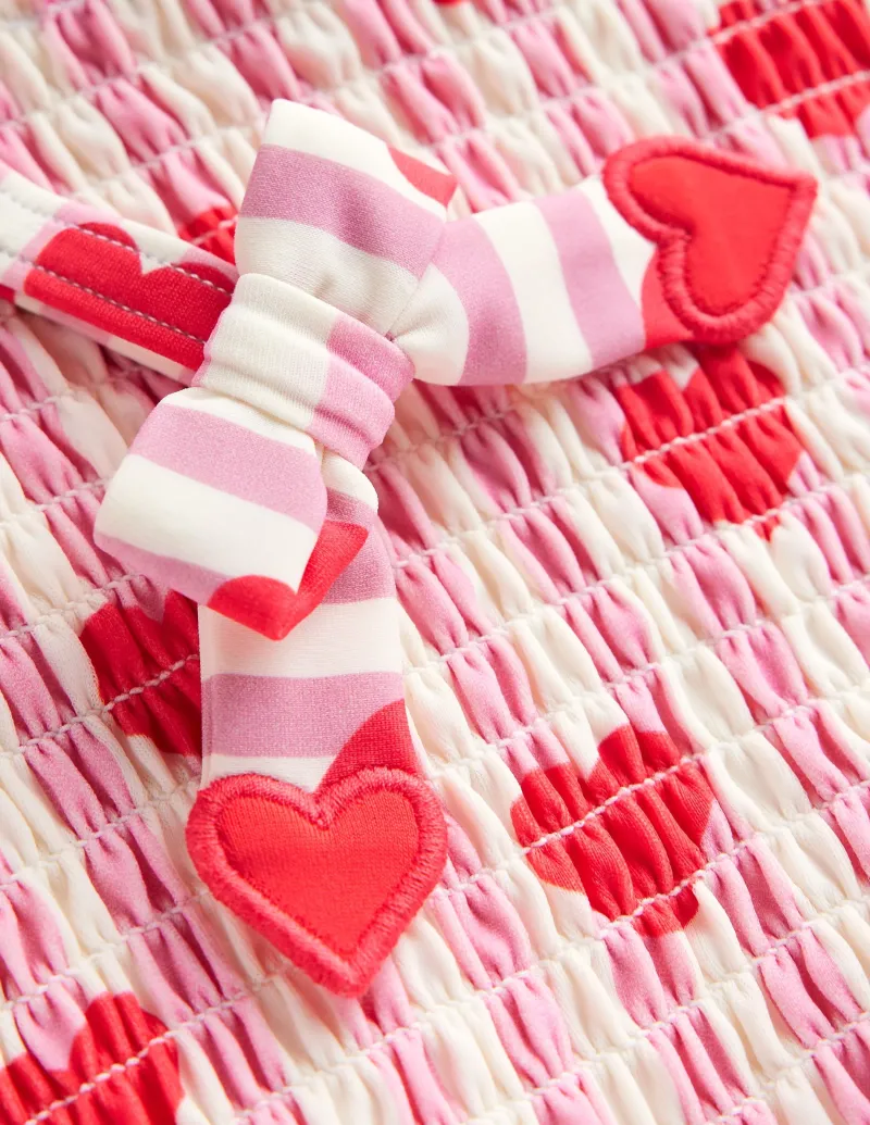 Bademode | Boden Gesmoktes Tankini-Set-Kaugummirosa Herz Streifen KaugummirosaHerzStreifen