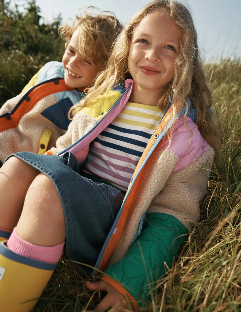 Mäntel & Jacken | Boden Gesteppte Jacke aus Teddyfell-Mix-Bunt, Blockfarben Bunt,Blockfarben