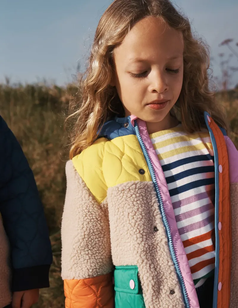Mäntel & Jacken | Boden Gesteppte Jacke aus Teddyfell-Mix-Bunt, Blockfarben Bunt,Blockfarben