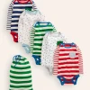 Oberteile & T-shirts | Boden Gestreifte Bodys im 5er-Pack-Ackerbohnengrün/Pink, Gestreift Ackerbohnengrün/Pink,Gestreift