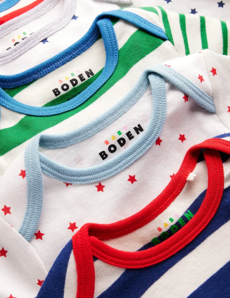Oberteile & T-shirts | Boden Gestreifte Bodys im 5er-Pack-Ackerbohnengrün/Pink, Gestreift Ackerbohnengrün/Pink,Gestreift