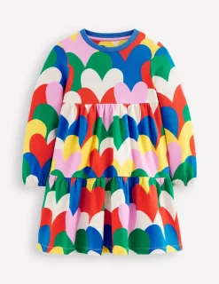 Kleider | Boden Gestuftes Sweatkleid-Bunt Collage Herzen BuntCollageHerzen
