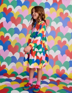 Kleider | Boden Gestuftes Sweatkleid-Bunt Collage Herzen BuntCollageHerzen