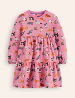 Kleider | Boden Gestuftes Sweatkleid-Kirschblütenrosa Katzen KirschblütenrosaKatzen