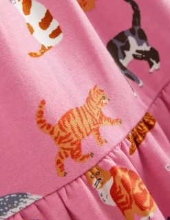 Kleider | Boden Gestuftes Sweatkleid-Kirschblütenrosa Katzen KirschblütenrosaKatzen