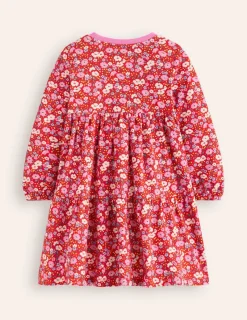 Kleider | Boden Gestuftes Sweatkleid-Leuchtendes Rot Blumenbeet LeuchtendesRotBlumenbeet