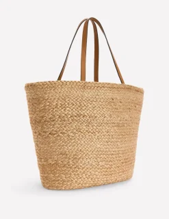 Handtaschen | Boden Gewebte Tragetasche mit Trensendetail- Beige