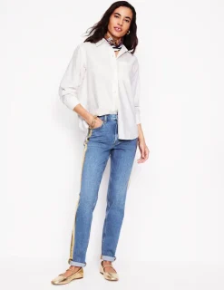 Jeans | Boden Girlfriend-Jeans-Metallic-Gold Seitenstreifen Metallic-GoldSeitenstreifen