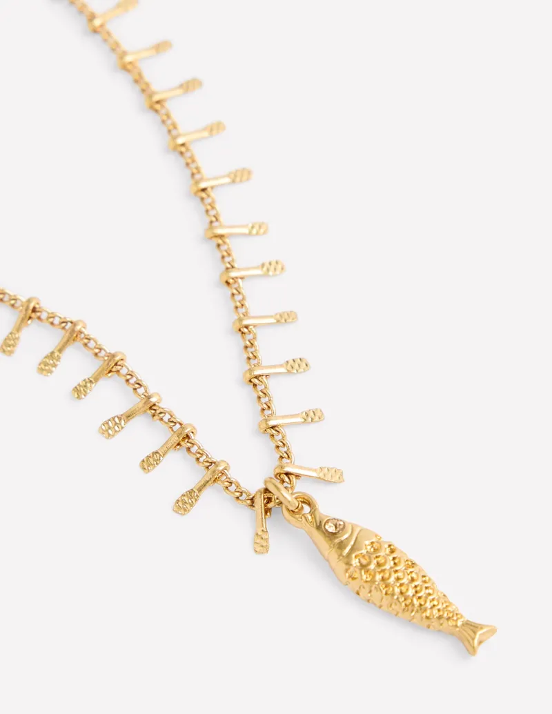 Schmuck | Boden Halskette mit Anhänger zum Schichten-Dunkelblau, Fisch Dunkelblau,Fisch