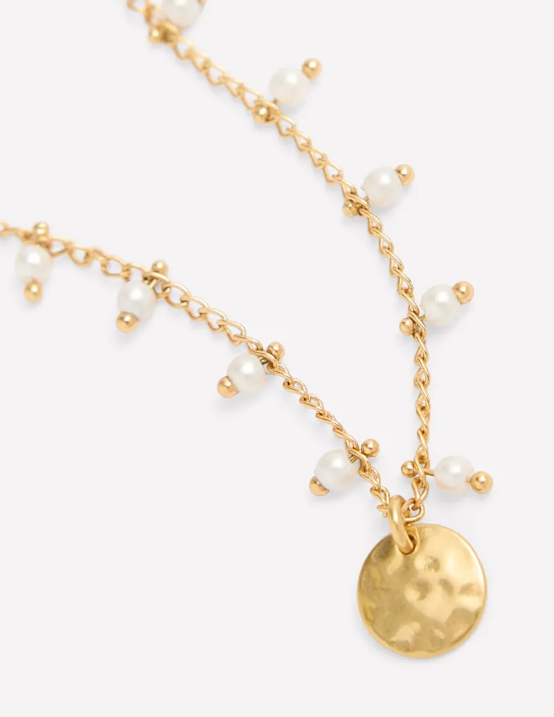 Schmuck | Boden Halskette mit Anhänger zum Schichten- Kunstperle