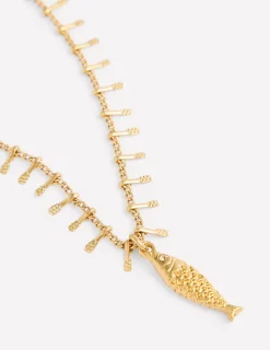 Schmuck | Boden Halskette mit Anhänger zum Schichten-Dunkelblau, Fisch Dunkelblau,Fisch