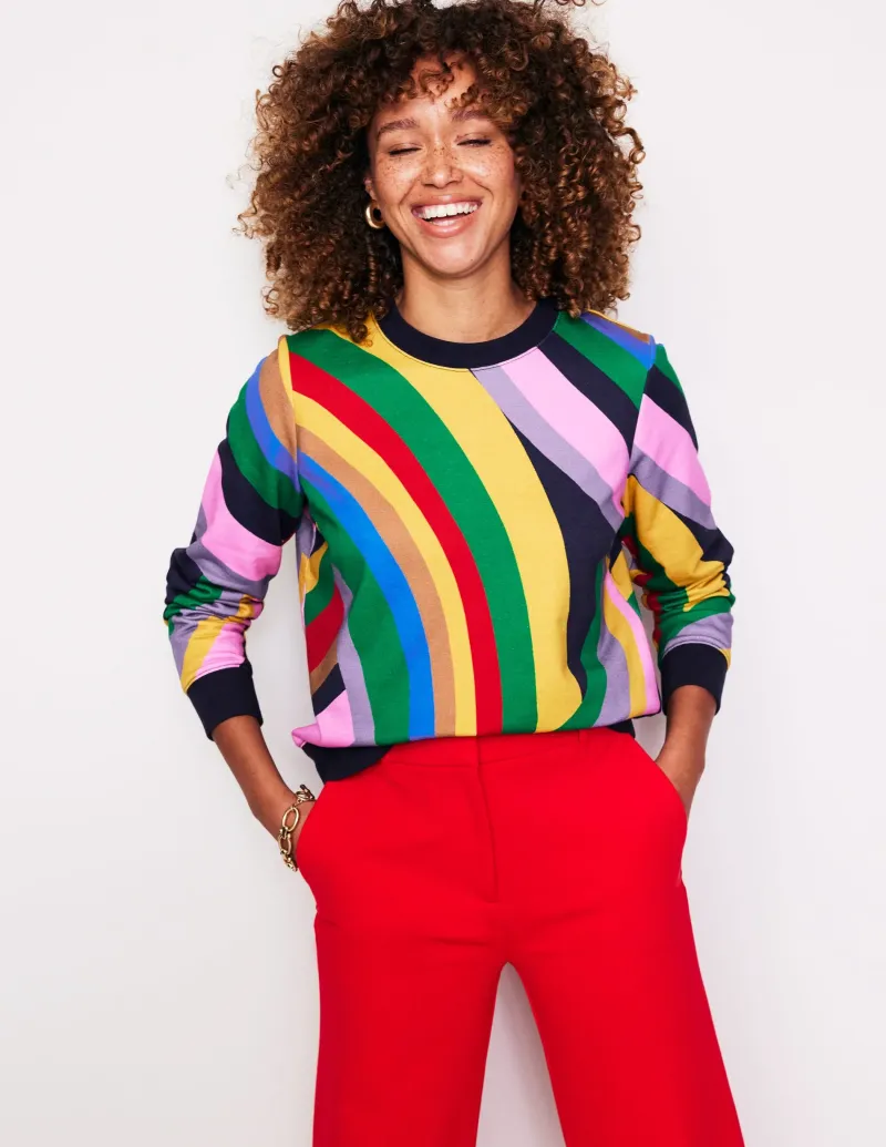 Oberteile | Nachtwäsche & Schlafanzüge | Boden Hannah Sweatshirt mit Print-Bunt, Abstrakter Regenbogen Bunt,AbstrakterRegenbogen