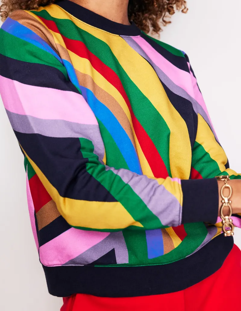 Oberteile | Nachtwäsche & Schlafanzüge | Boden Hannah Sweatshirt mit Print-Bunt, Abstrakter Regenbogen Bunt,AbstrakterRegenbogen