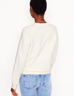 Nachtwäsche & Schlafanzüge | Oberteile | Boden Hannah Sweatshirt mit Print-Naturweiß, Bunt Streifen Naturweiß,BuntStreifen
