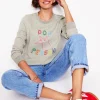Oberteile | Nachtwäsche & Schlafanzüge | Boden Hannah Sweatshirt mit Stickerei-Grau Meliert, Hund Person GrauMeliert,HundPerson