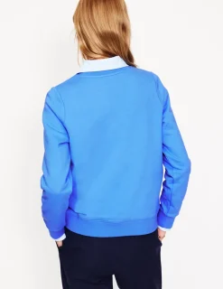 Nachtwäsche & Schlafanzüge | Oberteile | Boden Hannah Sweatshirt mit Stickerei-Pfauenfeder-Blau, Herzen Pfauenfeder-Blau,Herzen