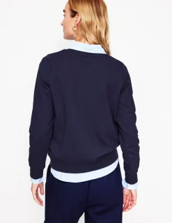 Oberteile | Nachtwäsche & Schlafanzüge | Boden Hannah Sweatshirt mit Stickerei-Marineblau, Konversation Marineblau,Konversation