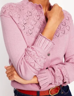 Pullover & Strickjacken | Boden Hübsche Raglan-Strickjacke-Sanftes Lavendelrosa SanftesLavendelrosa