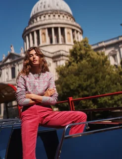 Pullover & Strickjacken | Boden Heather Jacquard-Pullover-Grau Meliert, Rosa Dackel GrauMeliert,RosaDackel