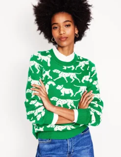 Pullover & Strickjacken | Boden Heather Jacquard-Pullover-Setzlingsgrün, Hunde Setzlingsgrün,Hunde