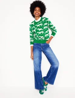 Pullover & Strickjacken | Boden Heather Jacquard-Pullover-Setzlingsgrün, Hunde Setzlingsgrün,Hunde