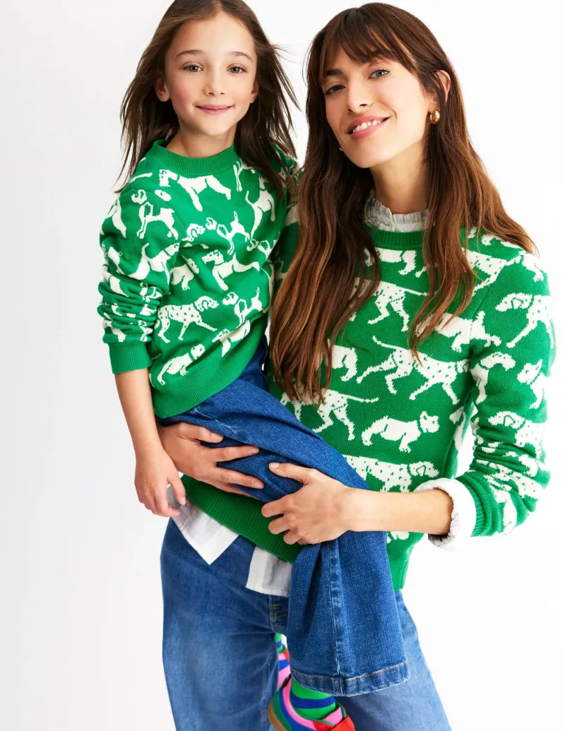 Pullover & Strickjacken | Boden Heather Jacquard-Pullover-Setzlingsgrün, Hunde Setzlingsgrün,Hunde
