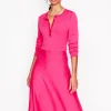 Kleider & Jumpsuits | Knielang | Boden Henley-Strickkleid mit Muschelsaum- Rosarot