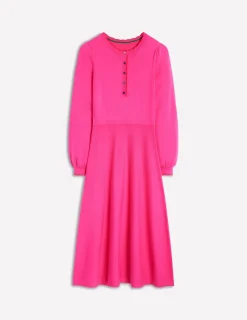Kleider & Jumpsuits | Knielang | Boden Henley-Strickkleid mit Muschelsaum- Rosarot