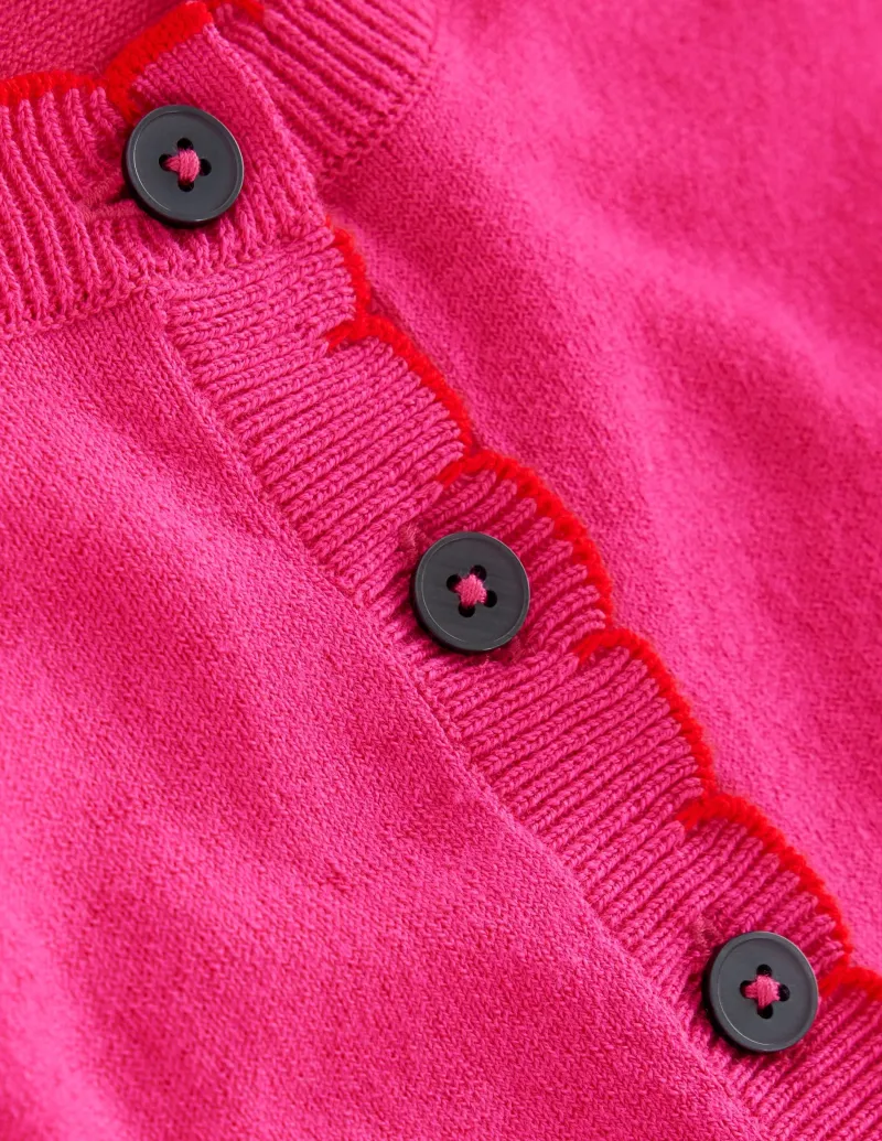 Kleider & Jumpsuits | Knielang | Boden Henley-Strickkleid mit Muschelsaum- Rosarot