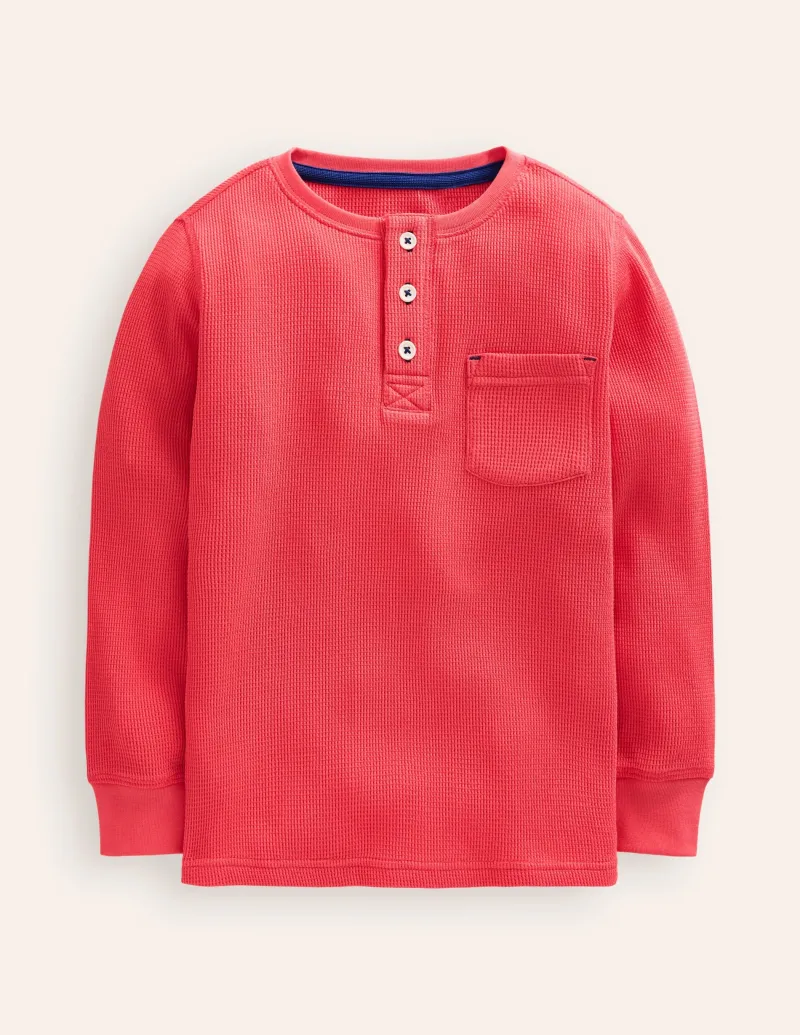 Oberteile & T-shirts | Boden Henley-T-Shirt mit Waffelmuster- Marmeladenrot